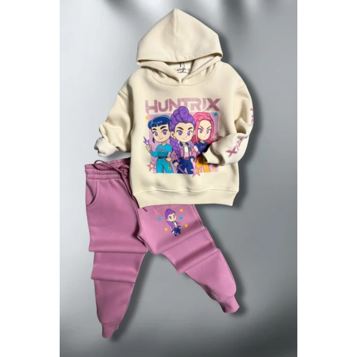 3 İplik Huntrix Kız Çocuk Eşofman Takım