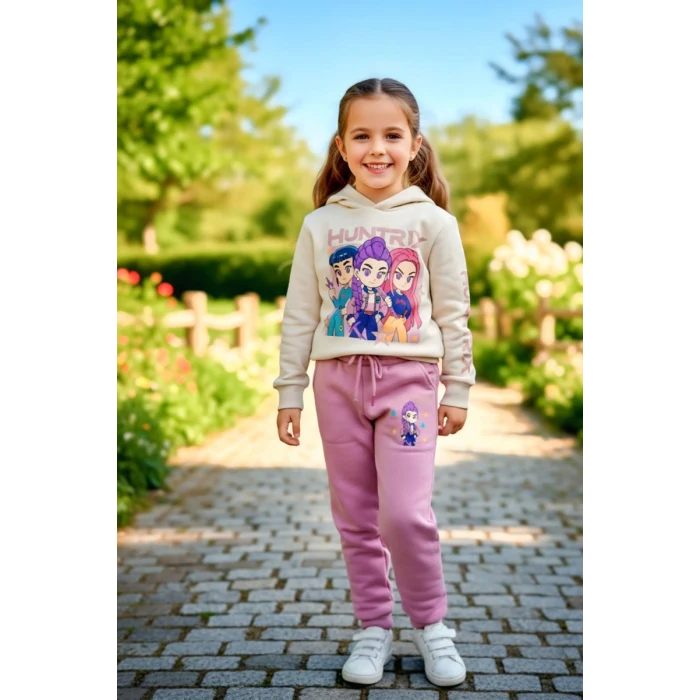 3 İplik Huntrix Kız Çocuk Eşofman Takım