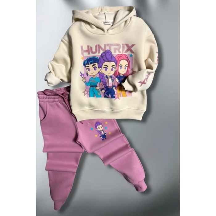 3 İplik Huntrix Kız Çocuk Eşofman Takım