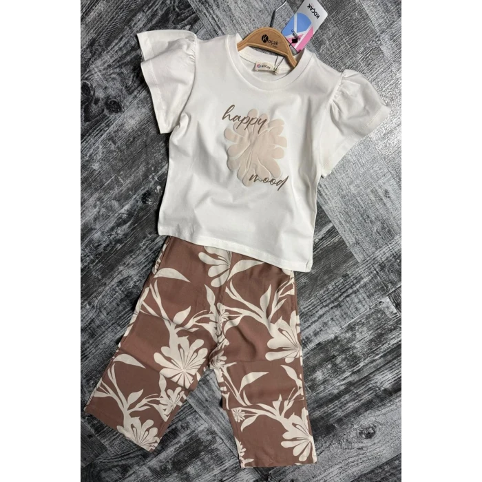 Papatya Desen Bol Paça Pantolonlu Kız Çocuk Takım