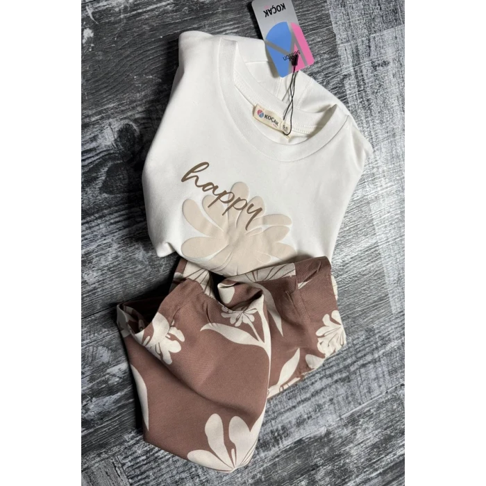 Papatya Desen Bol Paça Pantolonlu Kız Çocuk Takım