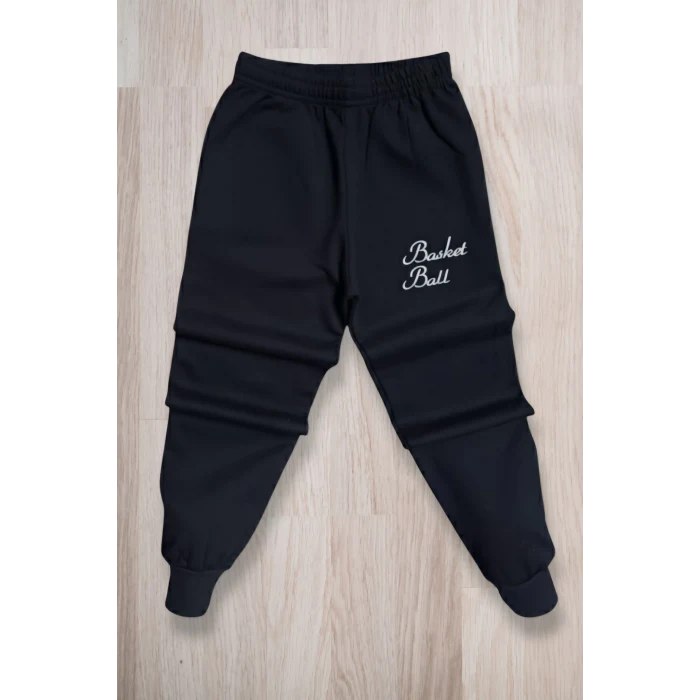 Basketball Yazı Desenli Sarı Renk Erkek Çocuk Eşofman Takımı