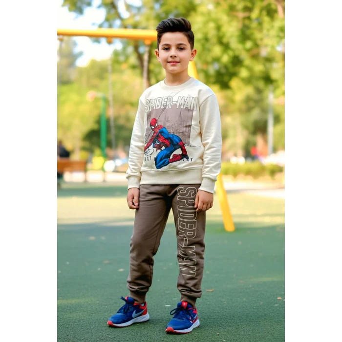 Örümcek Adam Kahverengi Renk Erkek Çocuk Eşofman Takım