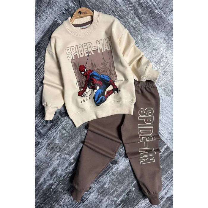 Örümcek Adam Kahverengi Renk Erkek Çocuk Eşofman Takım