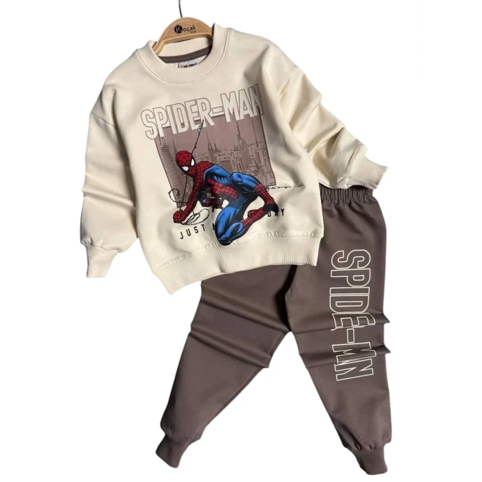 Örümcek Adam Kahverengi Renk Erkek Çocuk Eşofman Takım