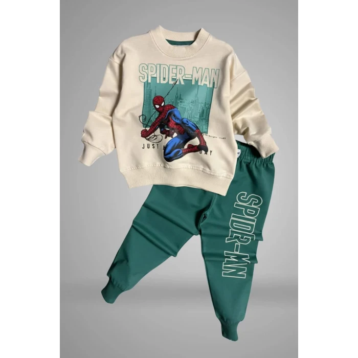 Örümcek Adam Yeşil Renk Erkek Çocuk Eşofman Takım