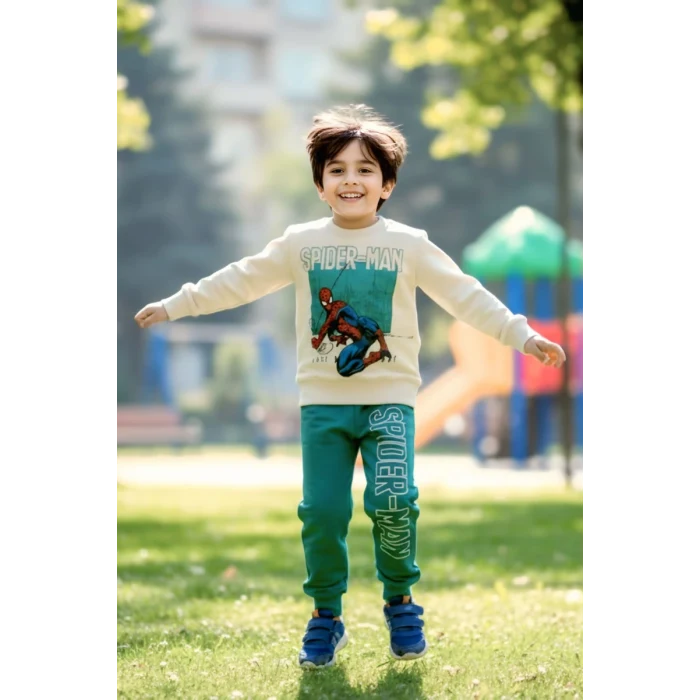 Örümcek Adam Yeşil Renk Erkek Çocuk Eşofman Takım