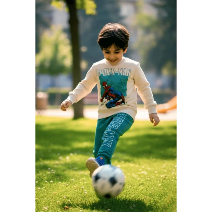 Örümcek Adam Yeşil Renk Erkek Çocuk Eşofman Takım