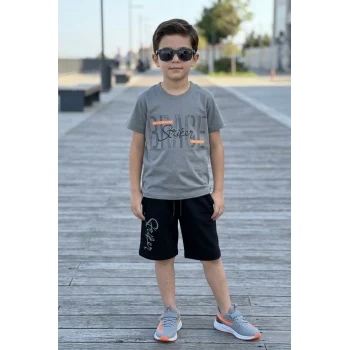 Brage Striker Yazı Desenli Erkek Çocuk Şortlu Takım