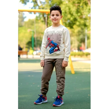 Örümcek Adam Kahverengi Renk Erkek Çocuk Eşofman Takım