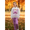 3 İplik Ballerina Cappucino Desenli Kız Çocuk Eşofman Takım