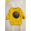 Basketball Yazı Desenli Sarı Renk Erkek Çocuk Eşofman Takımı