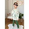 Çizgi Desenli Yeşil Renk Erkek Çocuk Eşofman Takım