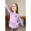 Flamingo Desenli Lila Renk Kız Çocuk Mevsimlik Taytlı Takım