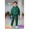 Kapüşonlu ve Kanguru Cepli Yeşil Renk Erkek Çocuk Eşofman Takım