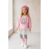 Kuromi Desenli Tütü Detaylı Pembe Renk Kız Çocuk Taytlı Takım