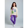 Labubu Desenli Kız Çocuk Lila Renk Eşofman Takım 2 li Set