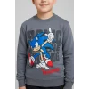 Sonic Desenli Gri Renk Erkek Çocuk Eşofman Takım