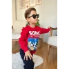 Sonic Desenli Kırmızı Renk Erkek Çocuk Eşofman Takım