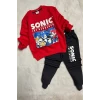 Sonic Desenli Kırmızı Renk Erkek Çocuk Eşofman Takım