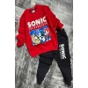 Sonic Desenli Kırmızı Renk Erkek Çocuk Eşofman Takım