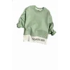 Yazı Detaylı Tarz Yeşil Renk Kız Çocuk Takım