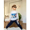 Yeni Sezon Sonic Desenli Gri Renk Erkek Çocuk Eşofman Takım