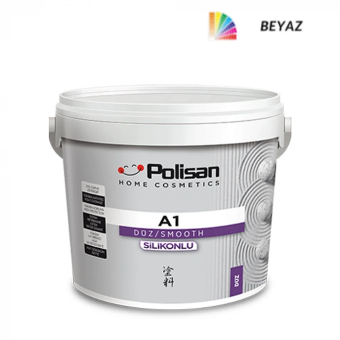 Polisan A1 Silikonlu Düz Beyaz 2.5LT 7,5 Litre