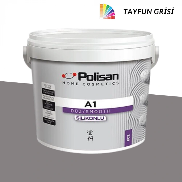 Polisan A1 Silikonlu Düz Tayfun Grisi 2.5 LT