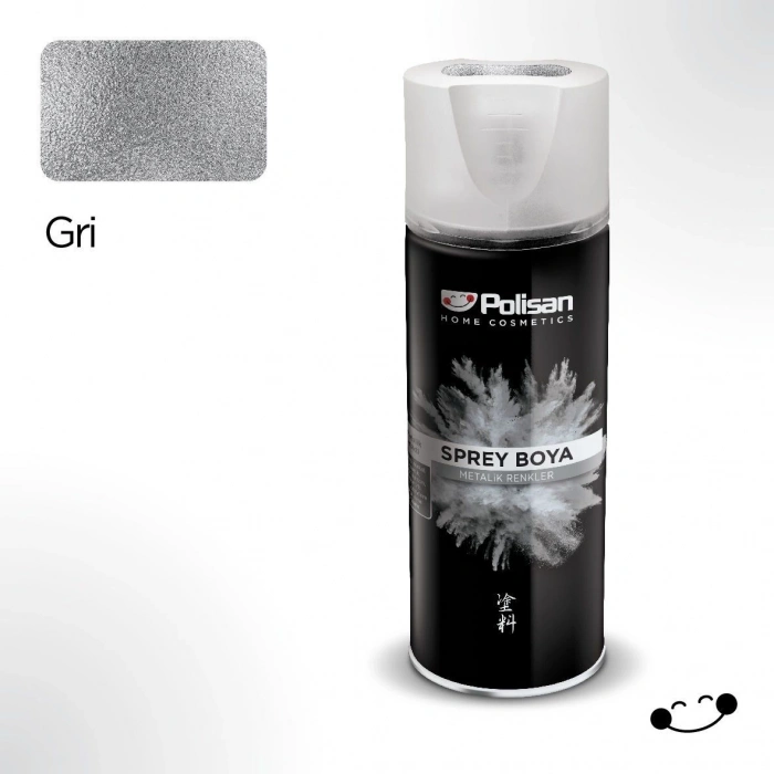 Polisan Metalik Gri Sprey Boya 400 ml