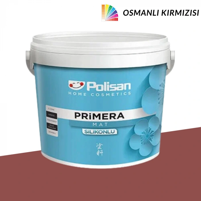 Polisan Primera Silikonlu Mat Osmanlı Kırmızısı 15 Litre