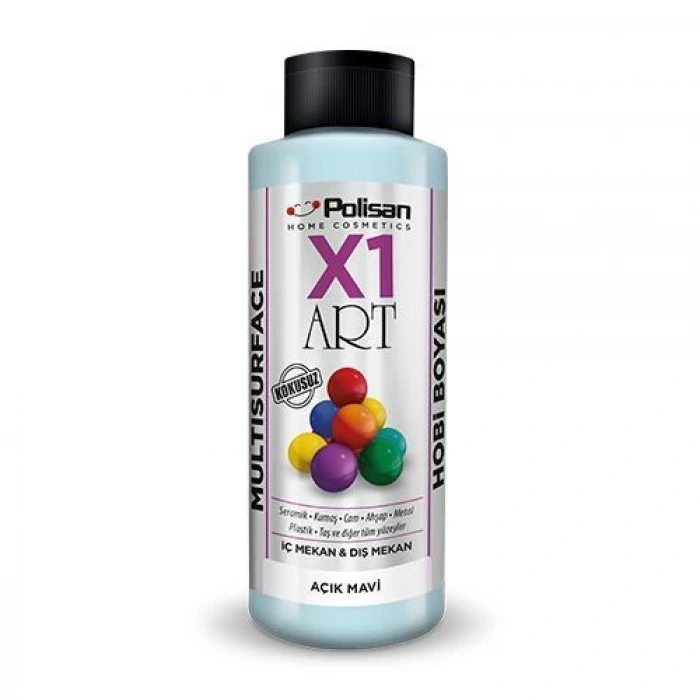 Polisan X1 Art Multisurface Hobi Boyası Açık Mavi 120 ml