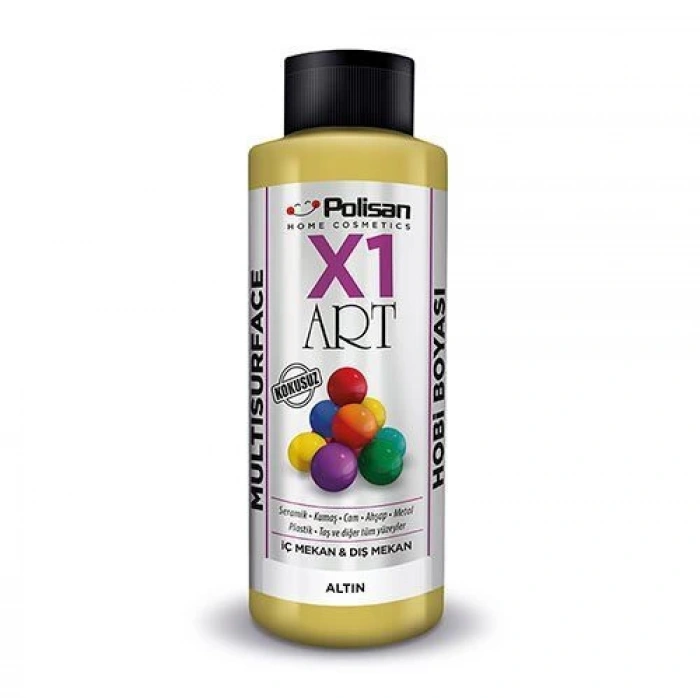 Polisan X1 Art Multisurface Hobi Boyası Altın Metalik 120 ml
