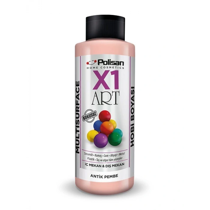 Polisan X1 Art Multisurface Hobi Boyası Antik Pembe 120 ml