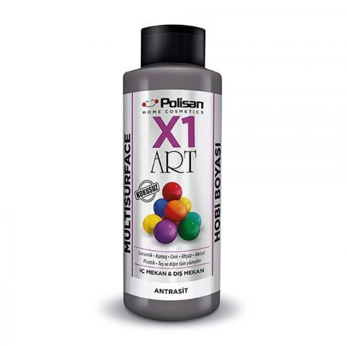 Polisan X1 Art Multisurface Hobi Boyası Antrasit 120 ml