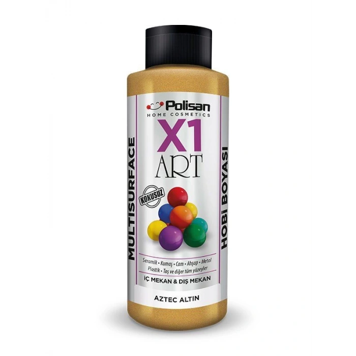 Polisan X1 Art Multisurface Hobi Boyası Aztec Altın (Sedef) 120 ml