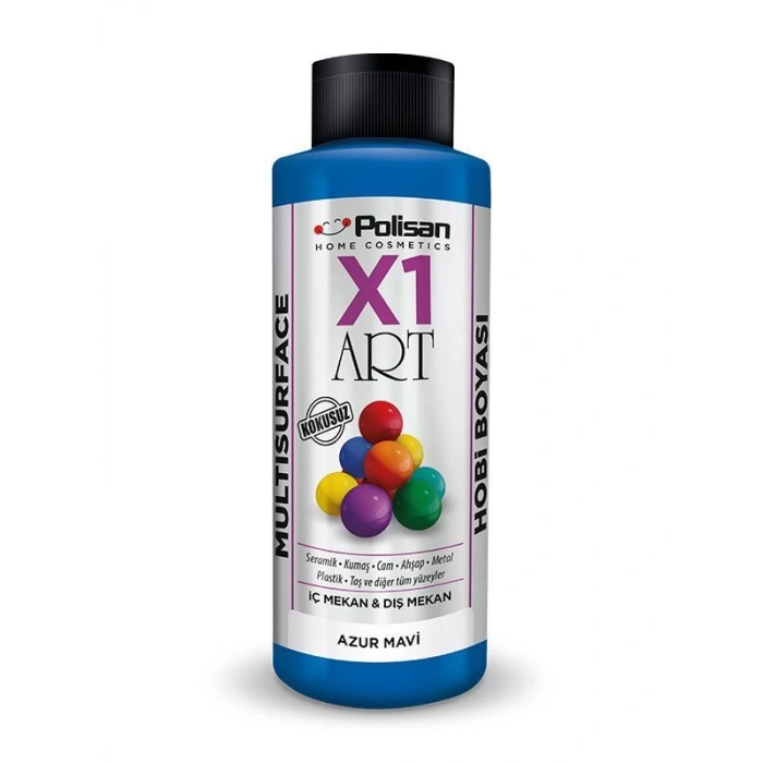 Polisan X1 Art Multisurface Hobi Boyası Azur Mavisi 120 ml