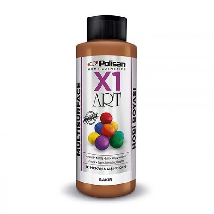 Polisan X1 Art Multisurface Hobi Boyası Bakır Metalik 120 ml