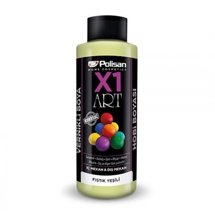 Polisan X1 Art Multisurface Hobi Boyası Fıstık Yeşili 120 ml