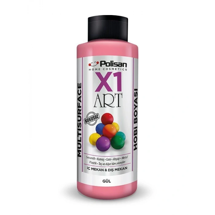 Polisan X1 Art Multisurface Hobi Boyası Gül Rengi 120 ml