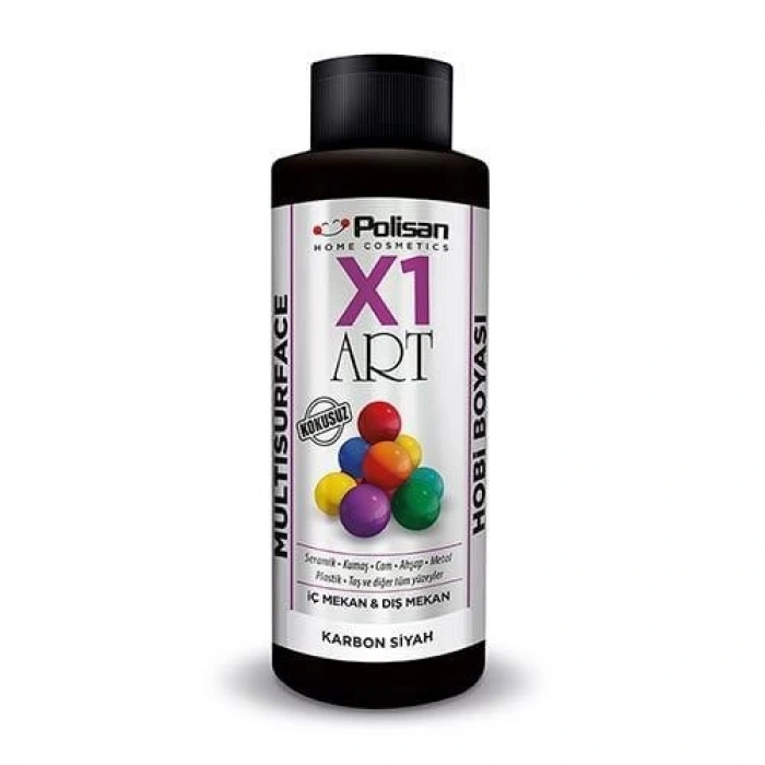 Polisan X1 Art Multisurface Hobi Boyası Karbon Siyah 120 ml