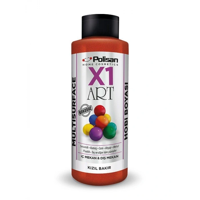 Polisan X1 Art Multisurface Hobi Boyası Kızıl Bakır (Sedef) 120 ml