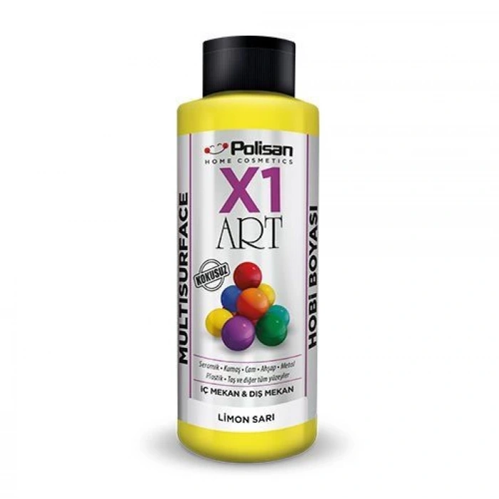 Polisan X1 Art Multisurface Hobi Boyası Limon Sarısı 120 ml