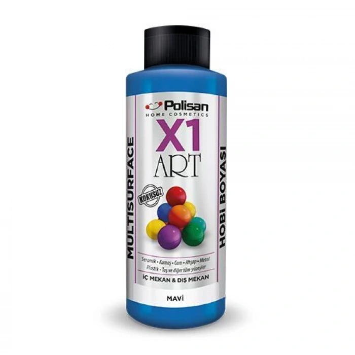 Polisan X1 Art Multisurface Hobi Boyası Mavi 120 ml