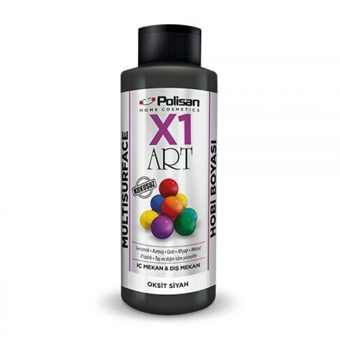 Polisan X1 Art Multisurface Hobi Boyası Oksit Siyah 120 ml