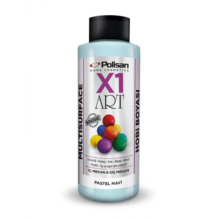 Polisan X1 Art Multisurface Hobi Boyası Pastel Mavi 120 ml