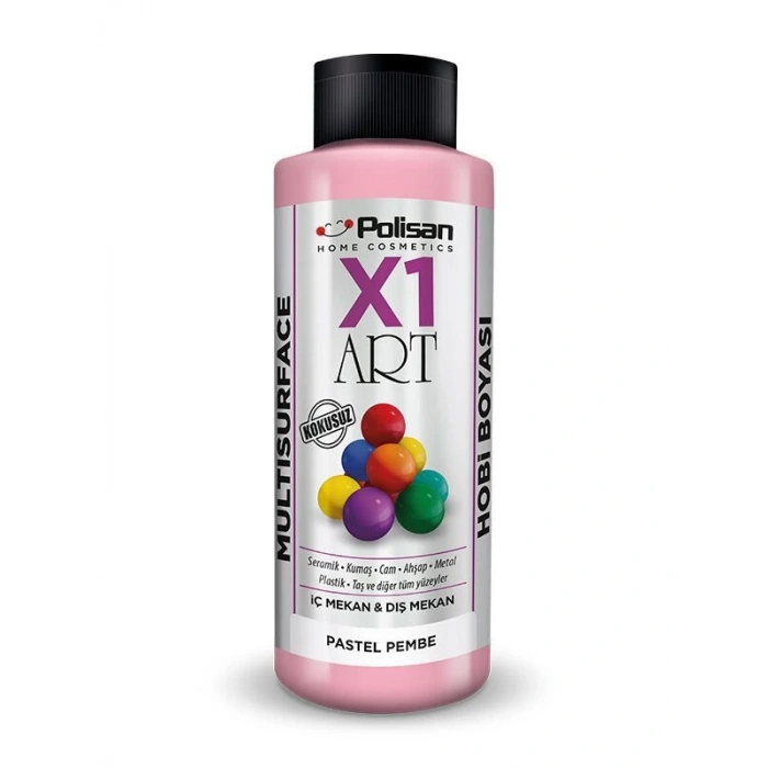 Polisan X1 Art Multisurface Hobi Boyası Pastel Pembe 120 ml