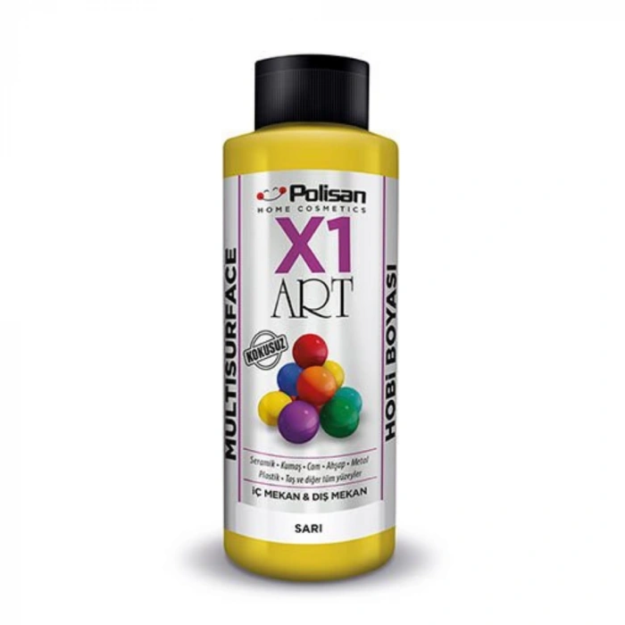 Polisan X1 Art Multisurface Hobi Boyası Sarı 120 ml