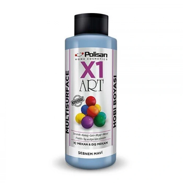 Polisan X1 Art Multisurface Hobi Boyası Şebnem Mavi 120 ml