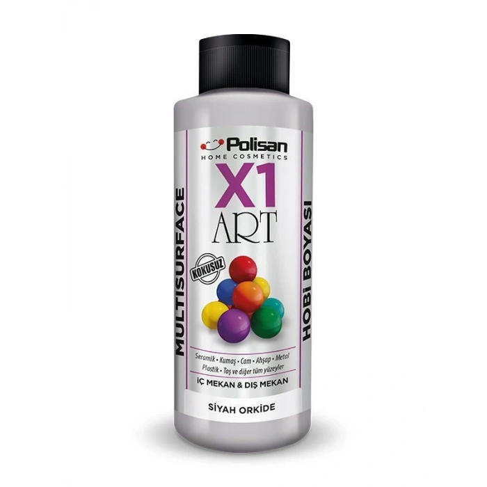 Polisan X1 Art Multisurface Hobi Boyası Siyah Orkide 120 ml